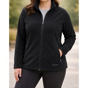 Classic Full Zip Soft Fleece Eddie Bauer Everyday wear Jacket Women's L